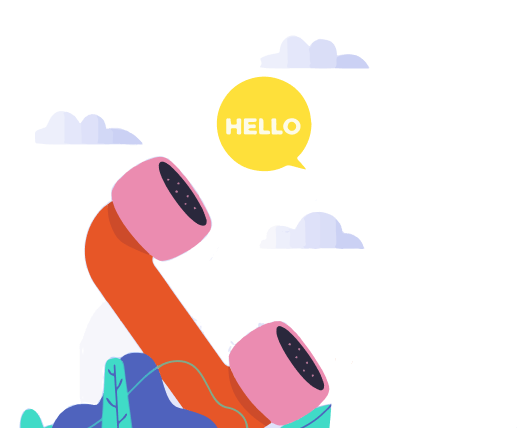 Contact Illustration with Hello Bubble